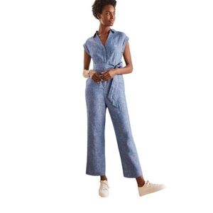 Boden Catriona Linen Jumpsuit Chambray Authentic Blue - size 10